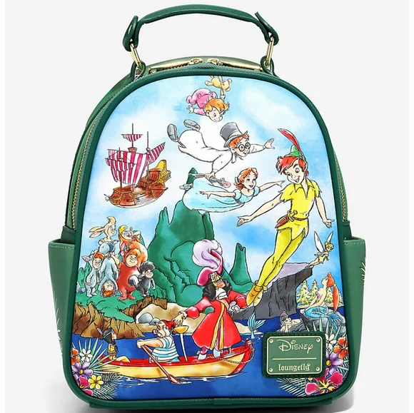 NWT Loungefly Peter Pan Captain Captain Hook mini backpack and wallet set - Picture 9 of 16
